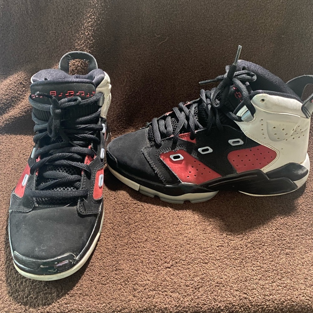Nike Black and Red High-Top Sneakers